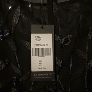 Black Gown size 22 Ever Pretty lace and chiffon new with tags